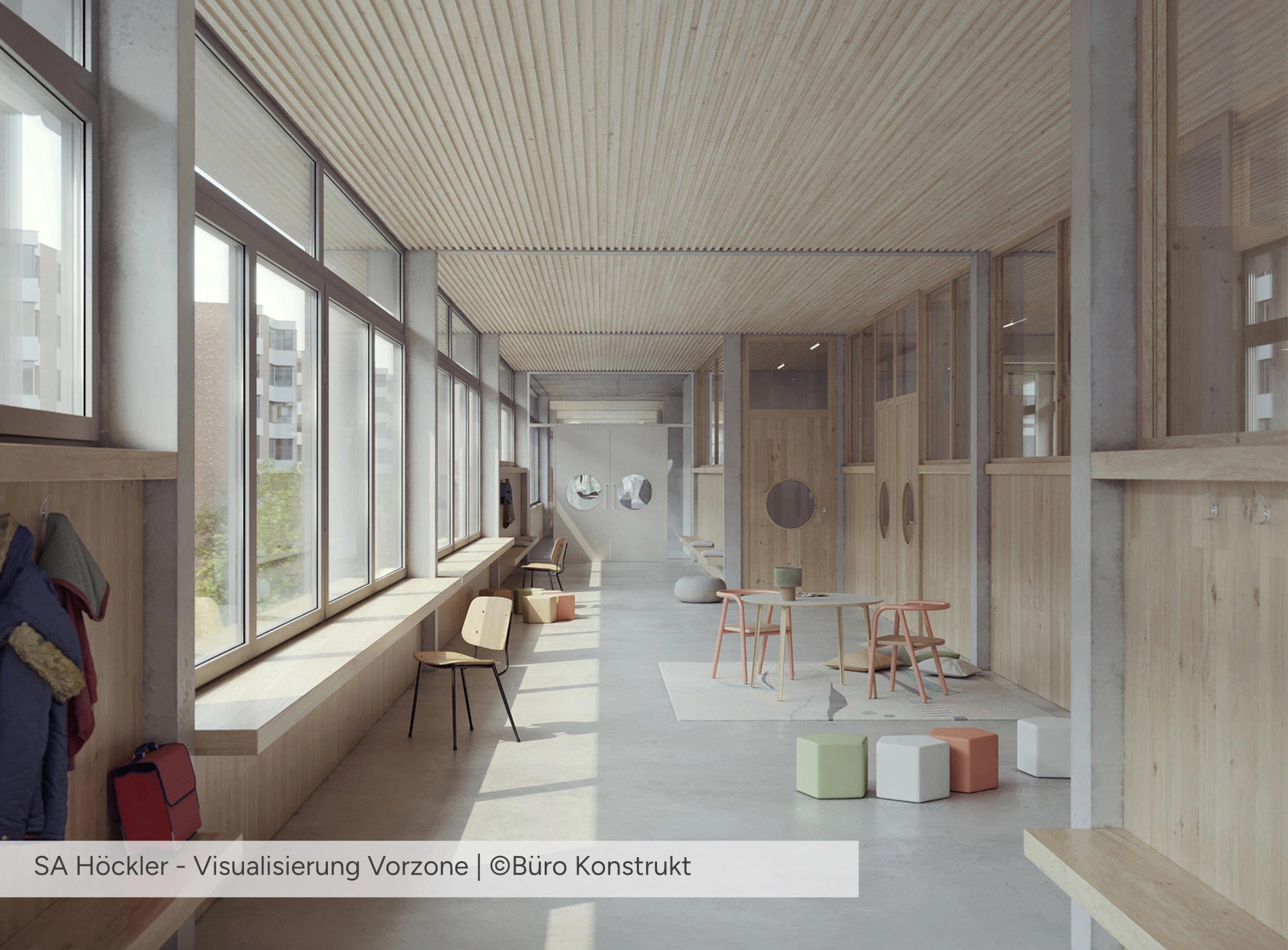 Schulanlage Höckler - Visualisierung Vorzone