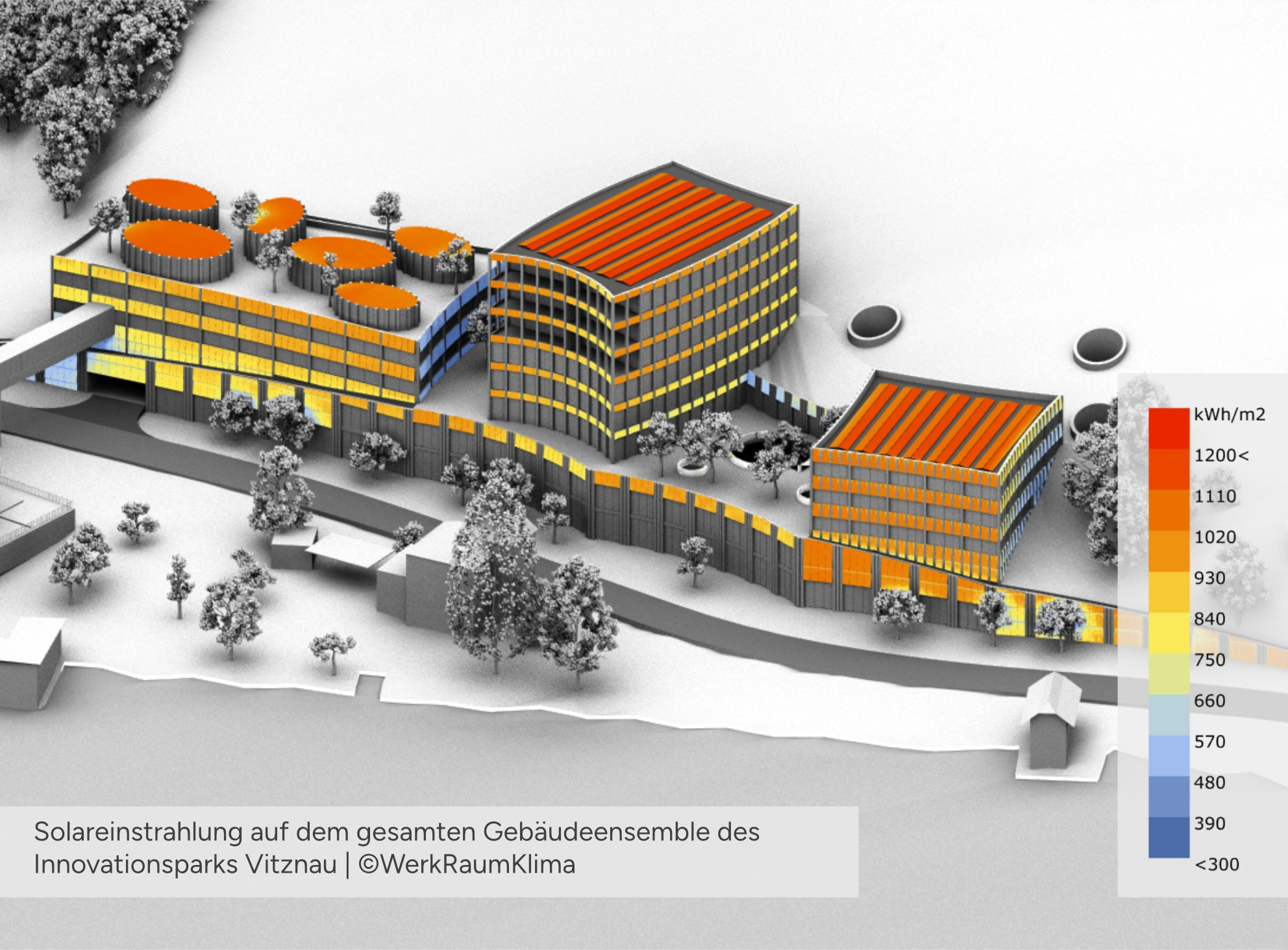 Innovationspark Vitznau Solareinstrahlung Gebaeudeensemble